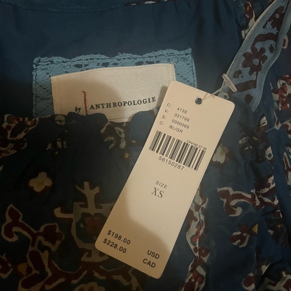 Anthropologie Ruffle Tie Maxi Boho Cottage tribal  Tiered Sasha NEW Flowy Floral - Picture 5 of 11